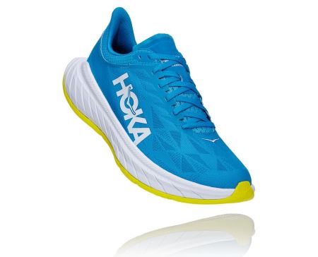 Hoka One One Carbon X 2 - Adidasi Alergare Pe Drum Barbati Albastri | RO-GzkewLi